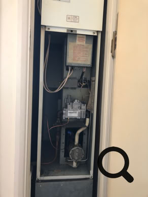 Inside the Balmforth BD30 warm air heater